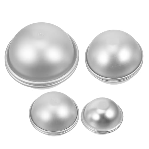 Gogogmee 4 Paare Halbkugel Backform Aluminiumlegierung DIY Badebomben Seifenform für Kreative Backprojekte Wiederverwendbar und Einfach zu Handhaben von Gogogmee