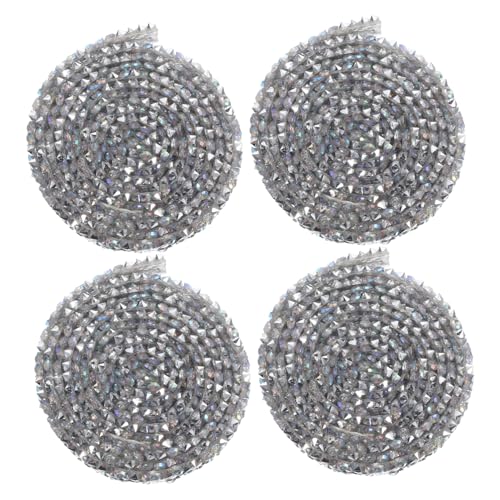 Gogogmee 4 Rollen Heißschmelz Rhinestone Ribbon Resin Glitzernde Streifen für Diy Stoffverzierungen Geeignet für Party und Festtagsdekoration von Gogogmee