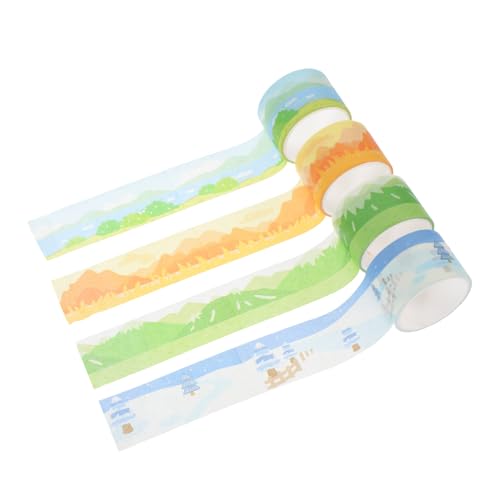 Gogogmee 4 Rollen Washi Tape Scrapbooking Klebeband Japanisches Papier Klebestreifen Dekoratives Tape für DIY Handbücher Fotoalben Tagebücher Kunst und Basteln von Gogogmee