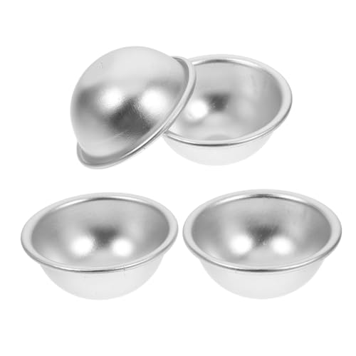 Gogogmee 4 STÜCKE Teiliges Aluminium Halbkugel Backform Multifunktionale DIY Kuchen und Badebombenform Leicht Glatt für Hausgemachte Badebomben und Lebensmittelgestaltung von Gogogmee