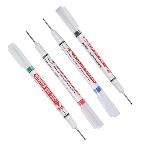 Gogogmee 4 STÜCKE Teiliges Tieflochmarker Stifte Farben Schwarz Rot Blau und Grün Präzise Marker für Vielseitige Bleistifte für Bau und Handwerksanwendungen von Gogogmee