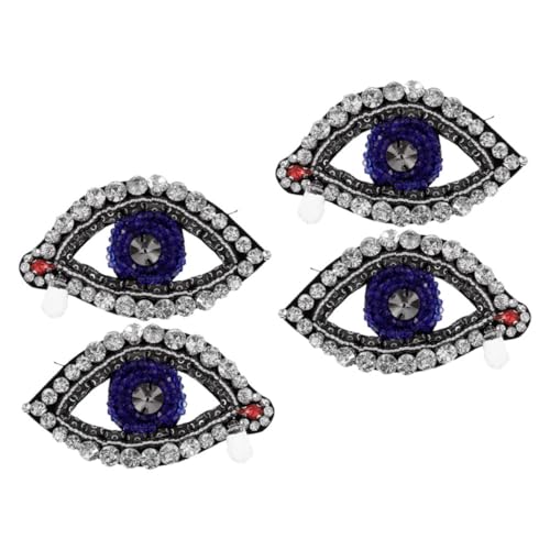 Gogogmee 4 Stück Evil Eye Beaded Patches Strass Applikationen für Kleidung Jacken Jeans Taschen DIY Schutz Stil von Gogogmee