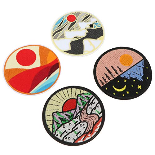 Gogogmee 4 Stück Gestickte Patches Bügelbare Applikationen für Kleidung Taschen Schuhe und Hüte zum Dekorieren und Reparieren von Kleinen Löchern und Flecken Hautfreundlich und Einfach von Gogogmee