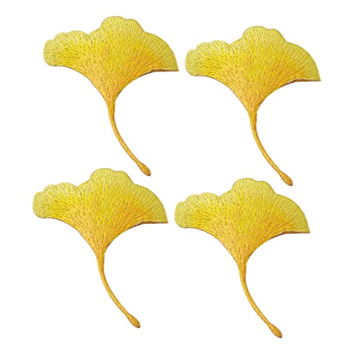 Gogogmee 4 Stück Ginkgo Stickerei Patches für Kleidung Handwerkszubehör zur Dekoration und Reparatur von Kleidung Taschen Schuhen und Socken Zufälliger Stil von Gogogmee