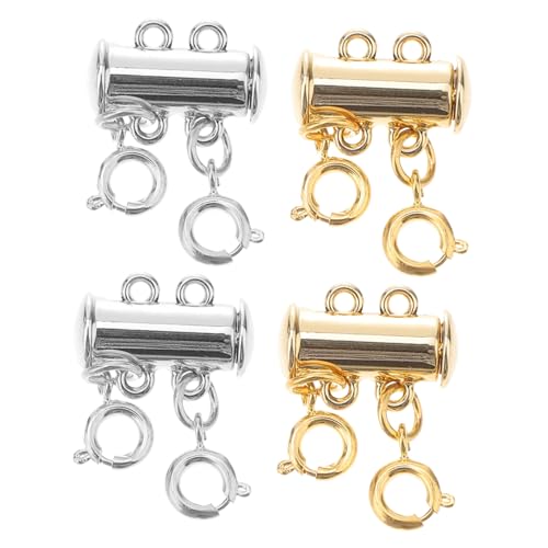 Gogogmee 4 Stück Magnetischer Halskettenverschluss Teiliges Kupfer Slide Lock Mehrschichtige Verbindungsklammern für Damen und Herren Leicht Rostfrei für DIY Schmuckherstellung Gogogmee 4 Stück Magnetischer Halskettenverschluss Teiliges Kupfer Slide Lock Mehrschichtige Verbindungsklammern für Damen und Herren Leicht Rostfrei für DIY Schmuckherstellung von Gogogmee