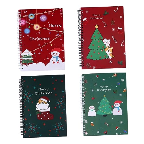 Gogogmee 4 Stück Weihnachtstagebuch-notizbuch Bürobedarf Süßes Thema Für Schüler Schulbüro Zufälliger Stil von Gogogmee