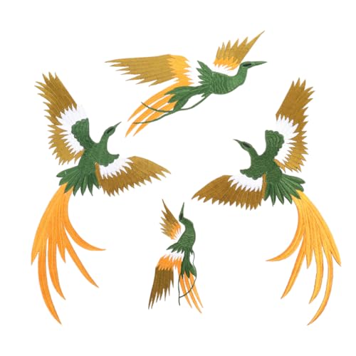 Gogogmee 4 Stück Phoenix Vogel Stickerei Patches für DIY Kleidung Handgefertigte Applikationen für Cheongsam Taschen und Mehr für Kreative Projekte von Gogogmee