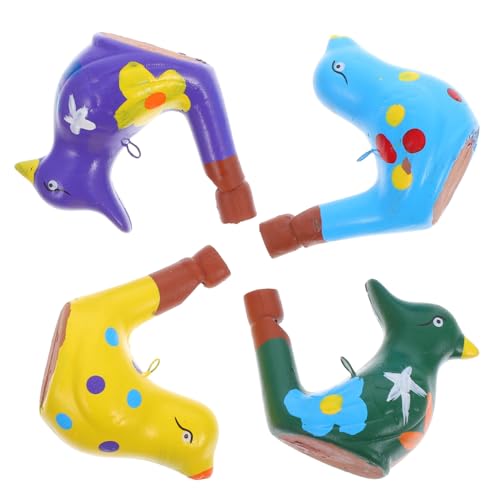 Gogogmee 4 Stück Teiliges Bunte Keramische Vogelpfeifen Wasservogelpfeifen mit Realistischem Design Lustige Wasserklangspielzeuge für Kinderpartys Sammlerstücke und Geschenkideen von Gogogmee