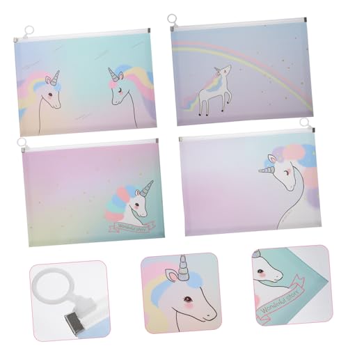 Gogogmee 4 Stück Teiliges Dokumententaschen Einhorn Muster Wasserdichte Kunststoff Organizer mit Reißverschluss für Büro Schule Aufbewahrung und Reise Gogogmee 4 Stück Teiliges Dokumententaschen Einhorn Muster Wasserdichte Kunststoff Organizer mit Reißverschluss für Büro Schule Aufbewahrung und Reise von Gogogmee