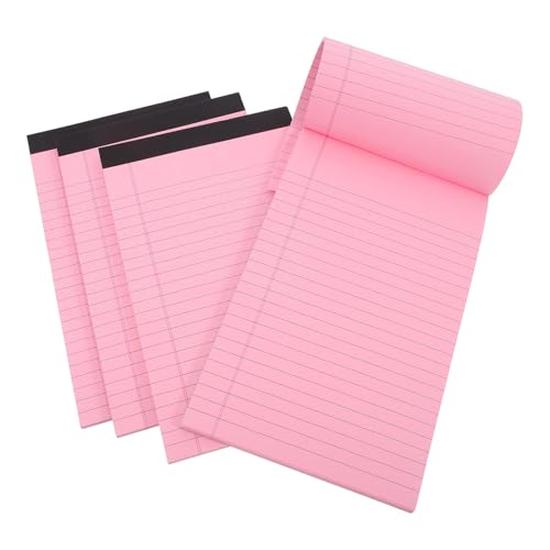 Gogogmee 4 Stück Teiliges Liniert Notizblock Abreißbares Legal Pad Tragbares Schreibblock für Büro Schule Reise Praktische Notizzettel für Planung und Notizen Rotes Design von Gogogmee