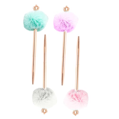 Gogogmee 4 Stück Teiliges Plüsch Kugelschreiber mit Krone Design Weiche Pompon Dekoration Glattes Schreiben Kugelschreiber für Büro Schule Zuhause Farbiges Schreibset Weiß Rosa Blau Gogogmee 4 Stück Teiliges Plüsch Kugelschreiber mit Krone Design Weiche Pompon Dekoration Glattes Schreiben Kugelschreiber für Büro Schule Zuhause Farbiges Schreibset Weiß Rosa Blau von Gogogmee