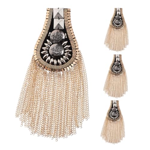 Gogogmee 4 Stück Teiliges Punk Schulterepaulette mit Goldfarbenen Quasten und Nieten Retro Fransige Schulterpatschen für Kostüme Blazer und Steampunk Outfits Auffällige Schulterdekoration Gogogmee 4 Stück Teiliges Punk Schulterepaulette mit Goldfarbenen Quasten und Nieten Retro Fransige Schulterpatschen für Kostüme Blazer und Steampunk Outfits Auffällige Schulterdekoration von Gogogmee