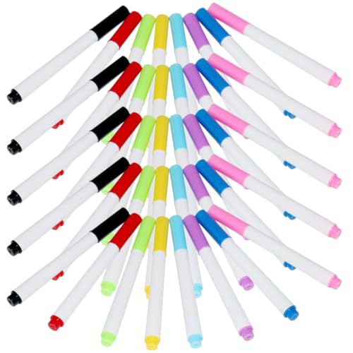 Gogogmee 40 Stück Abwischbare Whiteboard Marker Bunte Wassermalbare Stifte für Schule und Zuhause für Kreatives Gestalten und Notizen Einfache Handhabung Trocknend und Wiederverwendbar von Gogogmee