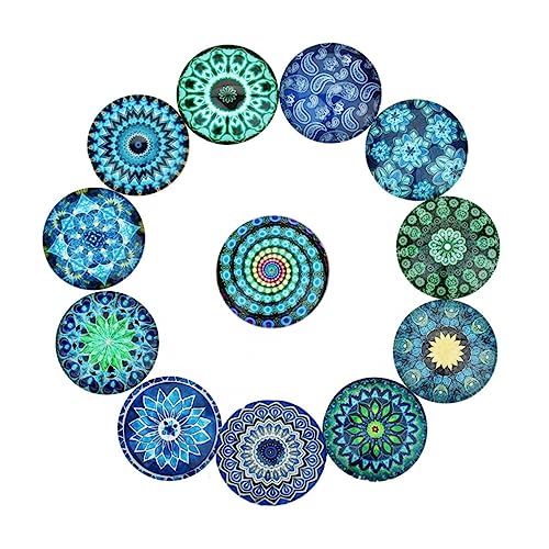 Gogogmee 40 Stück Cabochons mit Bunten Mustern Runde Schmucksteine für DIY Schmuckherstellung für Anhänger und Charms Hochwertigem Gogogmee 40 Stück Cabochons mit Bunten Mustern Runde Schmucksteine für DIY Schmuckherstellung für Anhänger und Charms Hochwertigem von Gogogmee