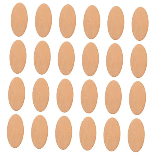 Gogogmee 40 Stück Oval Holzscheiben Dicke Unbehandelte Holzstücke für Diy Holz Bastelprojekte Gravur Malerei Holzovalstücke für Heimdekoration und Kreative Handarbeit von Gogogmee