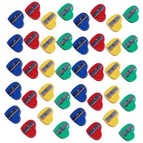 Gogogmee 40 Stück Teiliges Bleistift Anspitzer Herzform Mini Metall Anspitzer Schulsachen Farbig Praktisch Für Grundschule Geburtstag Geschenk von Gogogmee