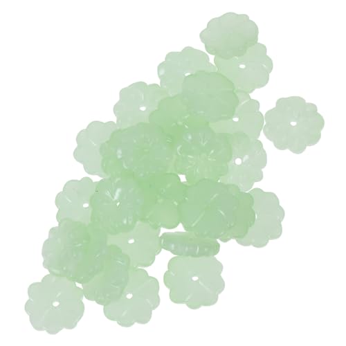 Gogogmee 40 Stück Teiliges Glasperlen Blütenblattform für DIY Haarschmuck Basteln Leichte Grüne Retro Haarstab Zubehör Facettierte Kristallperlen für Schmuckgestaltung von Gogogmee
