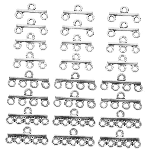 Gogogmee 40 Stück Teiliges Legierungsanhänger mit Doppel Fünffach lochdesign Langlebige DIY Schmuckverbinder für Armbänder Halsketten Glatte Kanten Vielseitig für Bastelprojekte und von Gogogmee