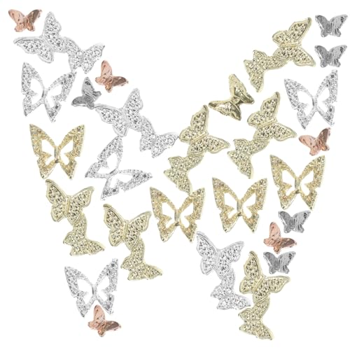 Gogogmee 40 Stück Teiliges Schmetterling Nagelcharms Maniküre Zubehör für Diy Nagelkunst Dekoration Passend für Verschiedene Anlässe und Stile von Gogogmee
