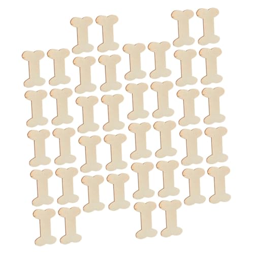 Gogogmee 40 Stück Teiliges Unvollendeter Holzanhänger in Hundeknochenform Natürliche Holzstücke zum Basteln DIY Bemalbare Holz deko für Kreative Handwerksprojekte und Gravur von Gogogmee