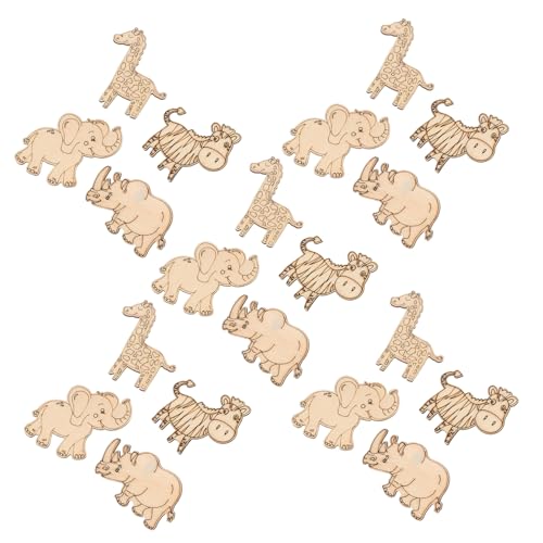 Gogogmee 40 Stück Unvollendete Holz Tiere Formen Bastelset DIY Holzscheiben Kindergeburtstag Streudeko Holztiere Bemalen Langlebig für Party Dekoration Zuhause von Gogogmee