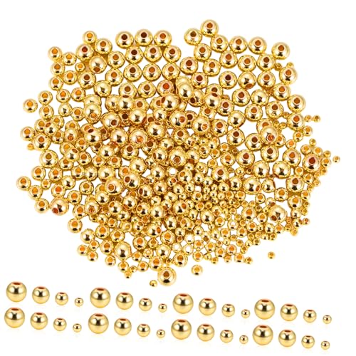 Gogogmee 400 Stück Spacer Perlen für Armband Schmuckherstellung Goldfarben mit Hervorragender Farbretention und Einfachem Fädeln für DIY Armbänder von Gogogmee