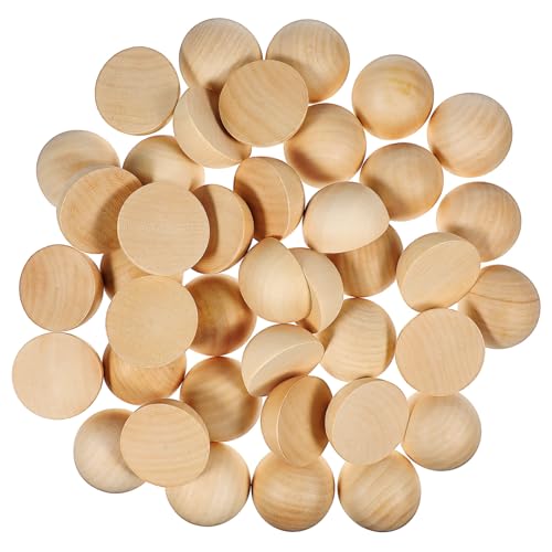 Gogogmee 40Stücke Holzperlen Halbe Holzkugeln Unbehandelte Holzperlen für Bastelprojekte Glatte Oberflächen für Dekoration und Kreative Anwendungen Gogogmee 40Stücke Holzperlen Halbe Holzkugeln Unbehandelte Holzperlen für Bastelprojekte Glatte Oberflächen für Dekoration und Kreative Anwendungen von Gogogmee