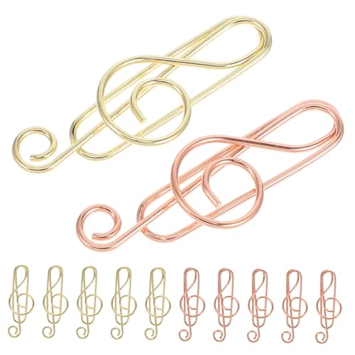 Gogogmee 40Stücke Musiknoten Büroklammern Süße Mini Metall Lesezeichen Dokumenten Organizer für Büro Schule und Persönlicher Gebrauch Kreatives Design Roségold von Gogogmee