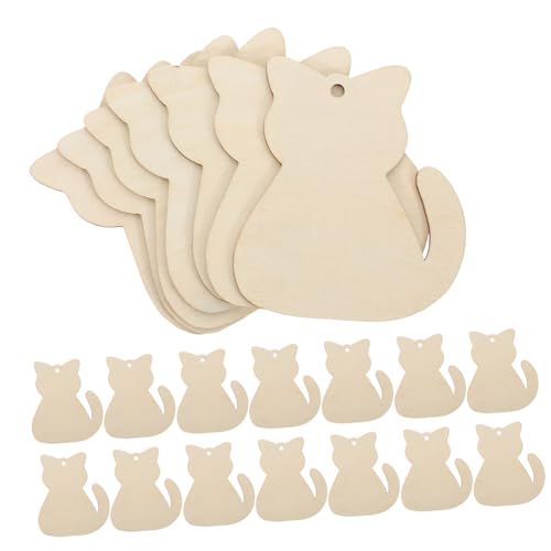 Gogogmee 40Stücke Unbemalte Holz Katzenausschnitte für DIY Bastelset Holz Sicher und Langlebig für Wandschmuck und Dekorationsprojekte von Gogogmee
