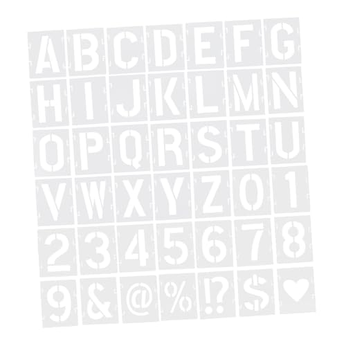 Gogogmee 42 Stück Teiliges Kunststoff Schablonen Alphabet und Zahlen Wiederverwendbare Malvorlagen für Wand Möbelgestaltung Vielseitige Spraypainting Schablonen für DIY Bastelprojekte von Gogogmee