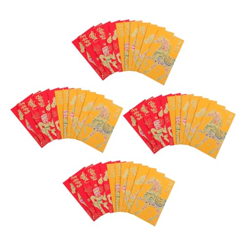 Gogogmee 48 Stück Chinesische Neujahrsbriefumschläge Rote Umschläge Jahr Des Pferdes Hong Bao Lai See für Frühlingsfest Geburtstagsfeier Glücksumschläge aus Papier von Gogogmee
