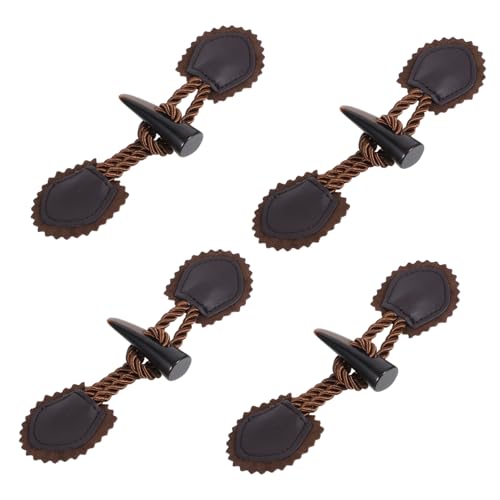Gogogmee 4Paare Vintage Hornknöpfe Kunstharz Stilvolle Knebelschnallen für Mäntel Langlebige und Verschlüsse für Oberbekleidung für DIY Projekte und Mode Upgrades von Gogogmee