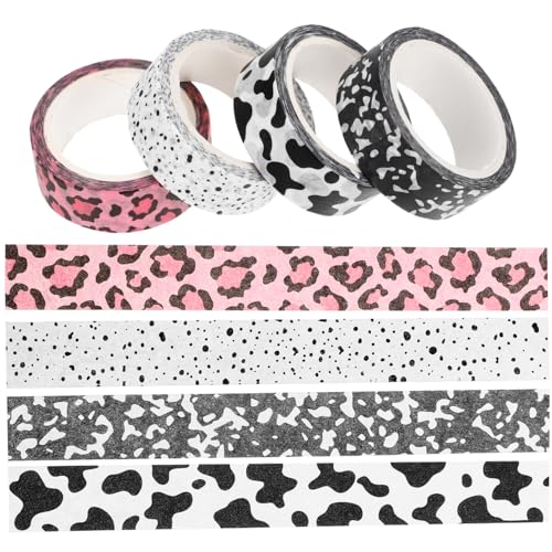 Gogogmee 4Rollen Vintage Washi Tape Dekoratives Klebeband für Scrapbooking und DIY mit Milch und Tiermustern für Geschenkverpackungen und Kreative Projekte von Gogogmee