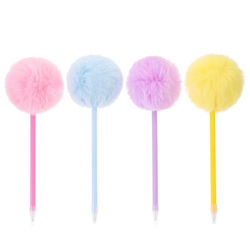 Gogogmee 4Stücke Flauschige Kugelschreiber für Frauen Dekorative Pom Pom Stifte Blau Gelb und Kreatives Schreibgerät für Schule und Gogogmee 4Stücke Flauschige Kugelschreiber für Frauen Dekorative Pom Pom Stifte Blau Gelb und Kreatives Schreibgerät für Schule und von Gogogmee