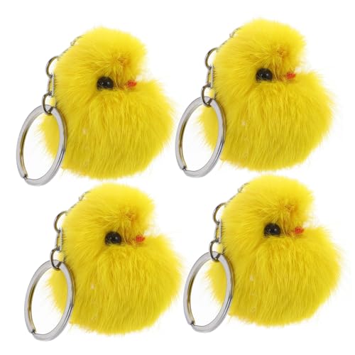 Gogogmee 4Stücke Gelbe Plüsch Hühner Schlüsselanhänger Weiche Rucksack Anhänger aus Niedliche Ornamente für Osterfeiern und Geschenktüten Pflegeleicht und Vielseitig von Gogogmee