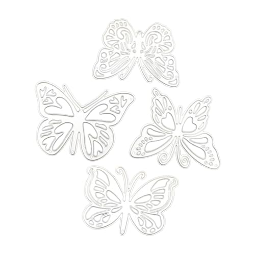 Gogogmee 4Stücke Schmetterlings Stanzformen Hartstahl Dekorative Prägeformen für DIY Projekte für Scrapbooking und Kartenherstellung von Gogogmee