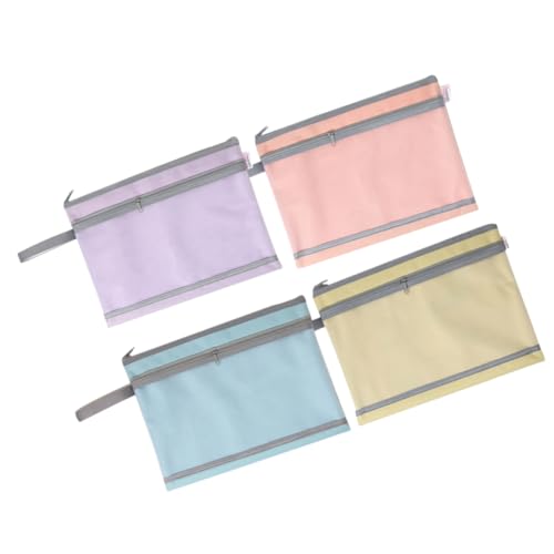 Gogogmee 4Stücke Teiliges Halbtransparente Reißverschluss Ordnertaschen Fliederlila Rosé und Zitronengelb für Dokumente Schreibwaren und Kosmetik Gogogmee 4Stücke Teiliges Halbtransparente Reißverschluss Ordnertaschen Fliederlila Rosé und Zitronengelb für Dokumente Schreibwaren und Kosmetik von Gogogmee