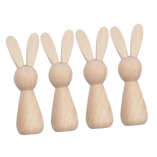 Gogogmee 4Stücke Unvollendete Holzhasen Puppen zum Bemalen DIY Graffiti Holzfiguren für Handwerksprojekte für Wohn und Tischdekoration Gogogmee 4Stücke Unvollendete Holzhasen Puppen zum Bemalen DIY Graffiti Holzfiguren für Handwerksprojekte für Wohn und Tischdekoration von Gogogmee