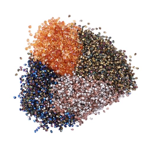 Gogogmee 4er Packung Maniküre Nail Tip Rhinestones Feine Micro Zirconium Steine Vielseitig für DIY Nageldesign Schmuck Handyhüllen Farben Mix Glänzende Nail Art Dekoration für Damen von Gogogmee