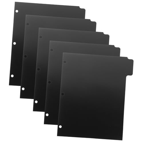 Gogogmee 5 Blätter Teiliges Ordner Trennblätter aus Robustem PP Abnehmbare Ringbuch Divider Tabs für Büro Schule und Organisation Vielseitige Seitentrenner für Notizbücher und Berichte von Gogogmee