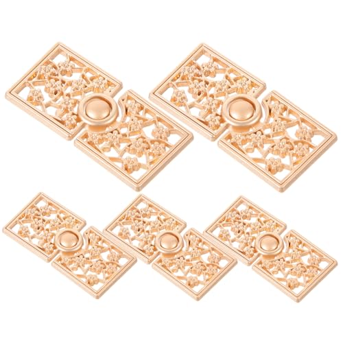 Gogogmee 5 Paare Metall Schalknöpfe Hanfu Chinesische Vintage Kleiderknöpfe Quadratisch Pflaumenblüte Dekorative Umhangverschluss DIY Bekleidung Verschluss Gogogmee 5 Paare Metall Schalknöpfe Hanfu Chinesische Vintage Kleiderknöpfe Quadratisch Pflaumenblüte Dekorative Umhangverschluss DIY Bekleidung Verschluss von Gogogmee