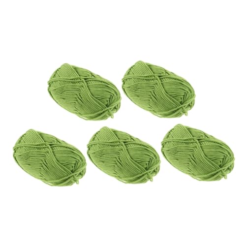 Gogogmee 5 Rollen Baumwollgarn Fach Gedreht Atmungsaktive Flexible Häkelschnur zum Stricken Weiches Textilgarn für DIY Handarbeit Grasgrün Baumwolle Langlebig und Vielseitig von Gogogmee