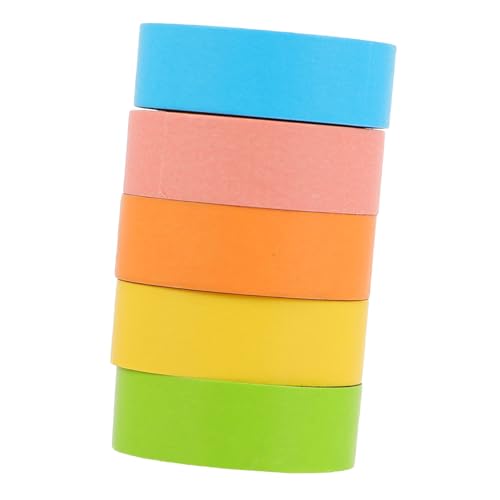 Gogogmee 5 Rollen Buntes Washi Tape Handreißbares DIY Klebeband ohne Kleberückstände Dekorative Masking Tape für Scrapbooking Journal Geschenkverpackung Feine Verarbeitung Zufällige Farbe von Gogogmee