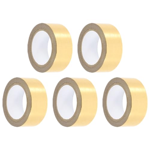 Gogogmee 5 Rollen Dekoratives Washi Tape Einfarbiges Goldgeprägtes Klebeband für Diy Scrapbooking Kalender und Geschenkgestaltung für Kreative Bastelprojekte von Gogogmee