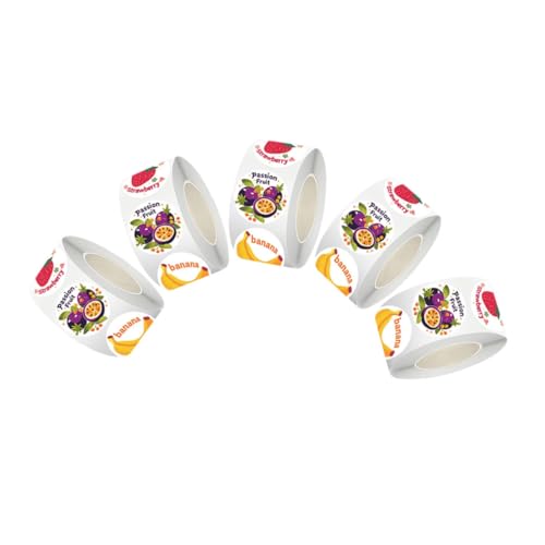 Gogogmee 5 Rollen Obstaufkleber Rund Selbstklebend Stark Haftend Realistische Fruchtmotive Sticker für Lebensmittelbehälter Geschenkverpackung Scrapbooking Lehrer Belohnungen Gogogmee 5 Rollen Obstaufkleber Rund Selbstklebend Stark Haftend Realistische Fruchtmotive Sticker für Lebensmittelbehälter Geschenkverpackung Scrapbooking Lehrer Belohnungen von Gogogmee