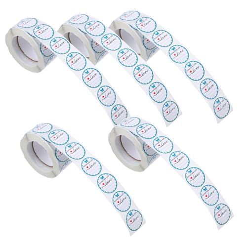 Gogogmee 5 Rollen Runde Selbstklebende für Handgemachte Produkte Aufkleber mit Versiegeln von Gläsern Flaschen und Tüten für Kleine Unternehmen und Diy Projekte Gogogmee 5 Rollen Runde Selbstklebende für Handgemachte Produkte Aufkleber mit Versiegeln von Gläsern Flaschen und Tüten für Kleine Unternehmen und Diy Projekte von Gogogmee