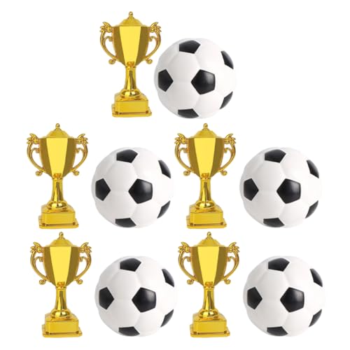 Gogogmee 5 Sets Mini-trophäenbecher: Mini-gold-auszeichnungsbecher Aus Kunststoff, Fußball-kuchendekoration – Tischdekoration Für Fußballpartys, Kleine Trophäe Für Kindergeburtstage, von Gogogmee