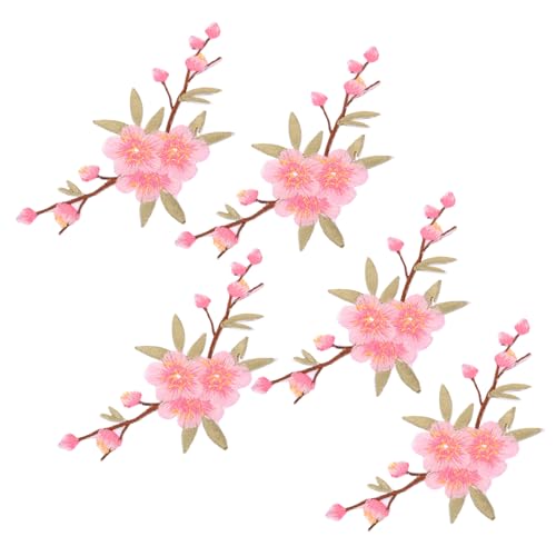 Gogogmee 5 Stück Blumen Aufnäher zum Aufbügeln Dekorative Stickapplikationen für Kleidung Taschen und DIY Projekte Robuste Stoffflicken für Jeans und Mehr von Gogogmee