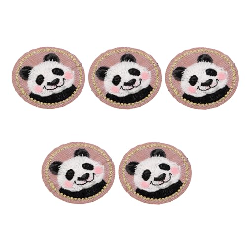 Gogogmee 5 Stück Kreative Pack Panda Aufnäher zum Aufbügeln Niedliche Praktische Patch für Kleidung Taschen und Bastelprojekte für DIY Näharbeiten von Gogogmee
