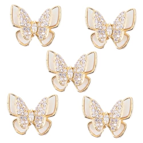 Gogogmee 5 Stück Teiliges Goldfarben Doppellagig Schmetterling Nail Art Charms für DIY Maniküre Fingernagel Dekoration Mädchen Nagel Zubehör Gogogmee 5 Stück Teiliges Goldfarben Doppellagig Schmetterling Nail Art Charms für DIY Maniküre Fingernagel Dekoration Mädchen Nagel Zubehör von Gogogmee
